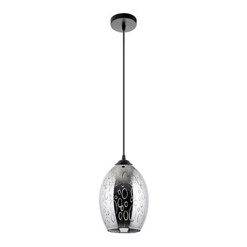 Żyrandol na lince 1xE27/60W/230V śr. 16 cm czarny