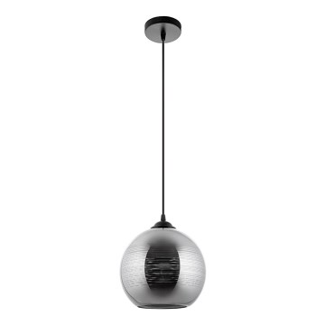 Żyrandol na lince 1xE27/60W/230V śr. 20 cm czarny