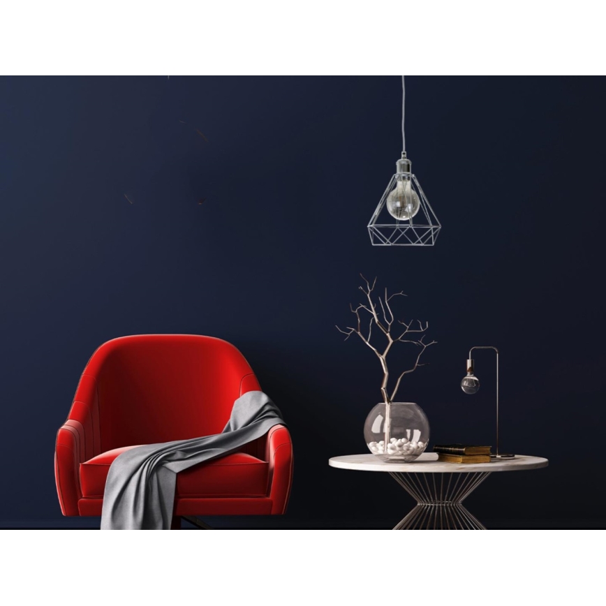 Żyrandol na lince 1xE27/60W/230V śr. 22 cm chrom błyszczący