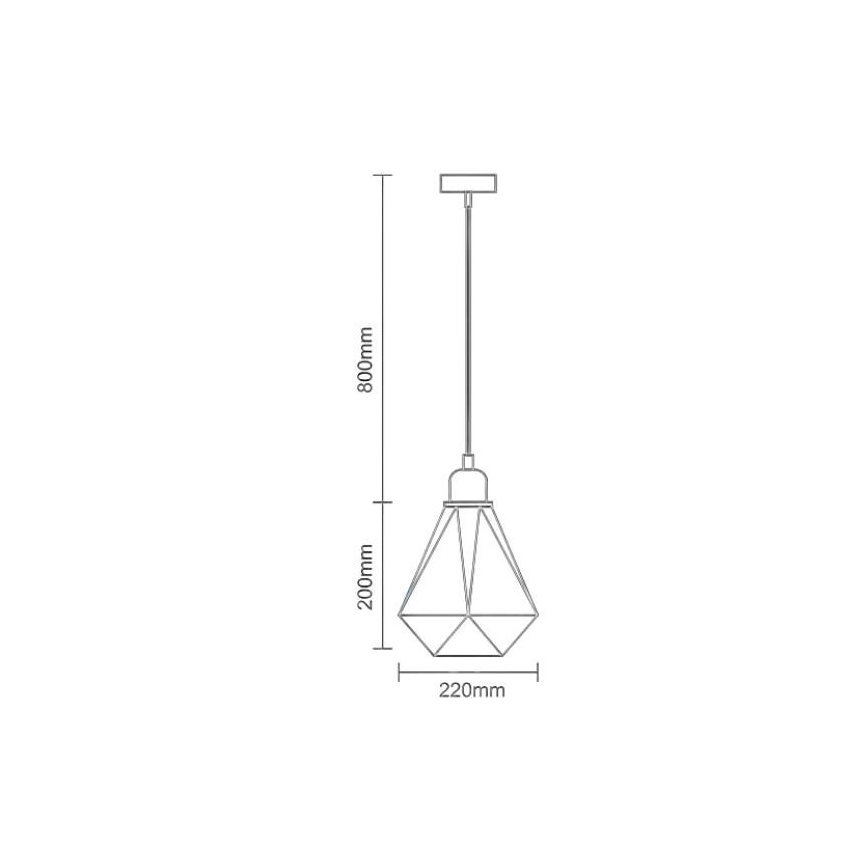 Żyrandol na lince 1xE27/60W/230V śr. 22 cm chrom błyszczący