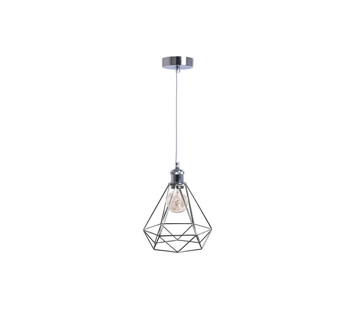 Żyrandol na lince 1xE27/60W/230V śr. 22 cm chrom błyszczący