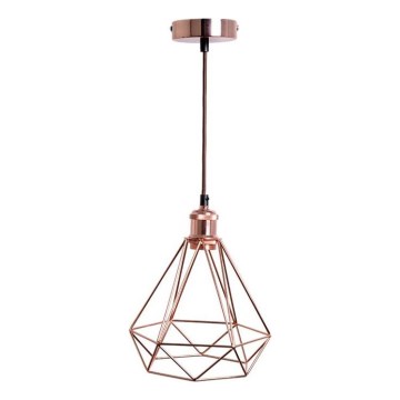 Żyrandol na lince 1xE27/60W/230V śr. 22 cm miedź