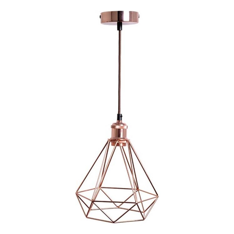Żyrandol na lince 1xE27/60W/230V śr. 22 cm miedź