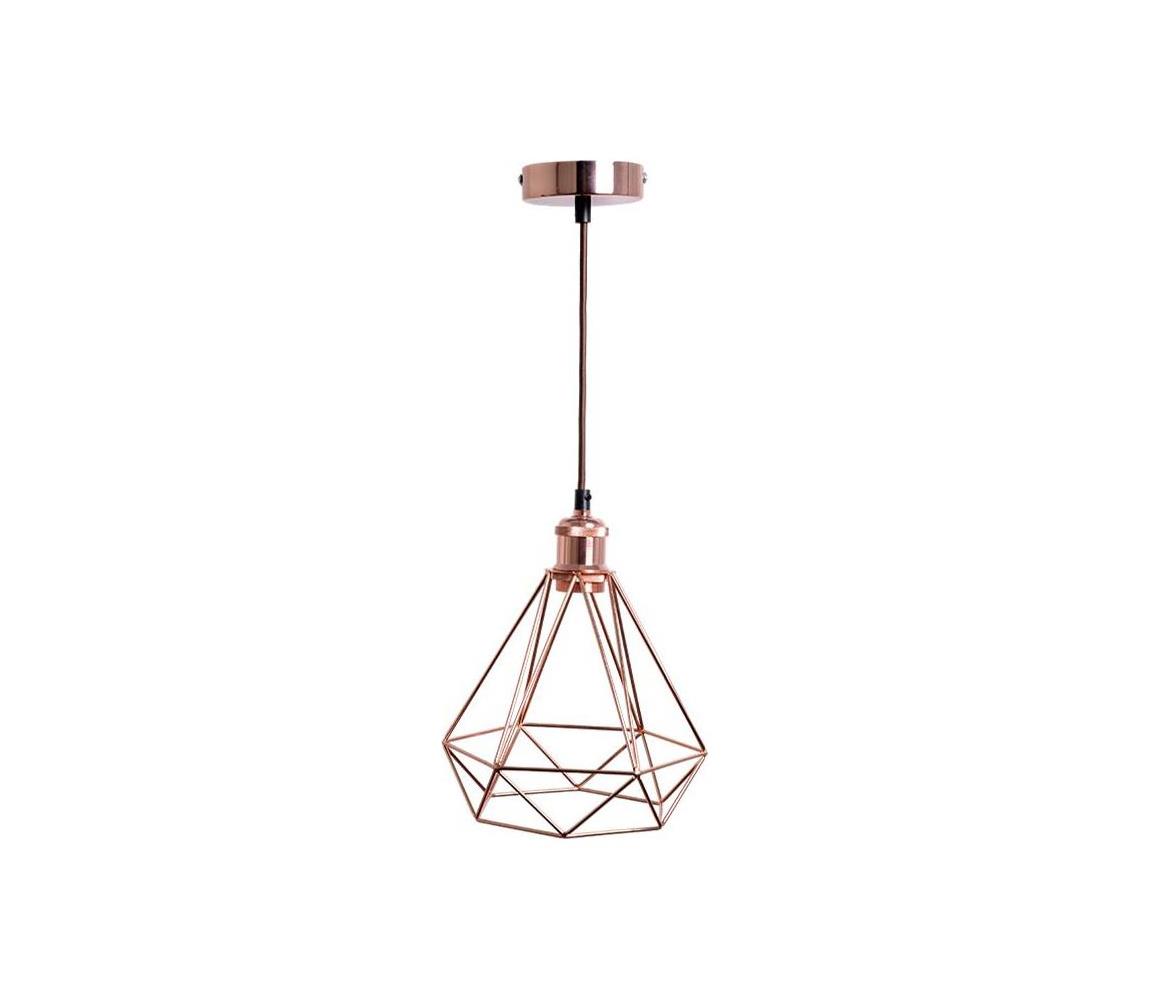 Żyrandol na lince 1xE27/60W/230V śr. 22 cm miedź