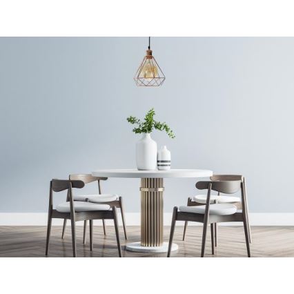 Żyrandol na lince 1xE27/60W/230V śr. 22 cm miedź
