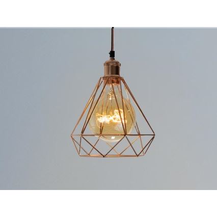 Żyrandol na lince 1xE27/60W/230V śr. 22 cm miedź