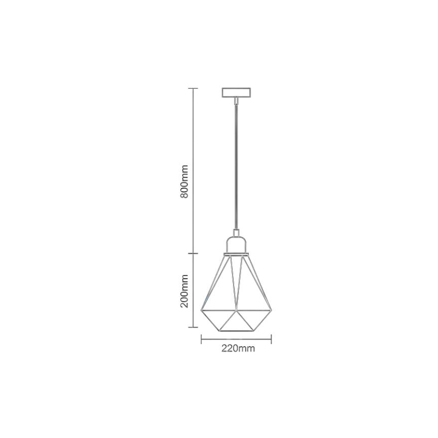 Żyrandol na lince 1xE27/60W/230V śr. 22 cm miedź