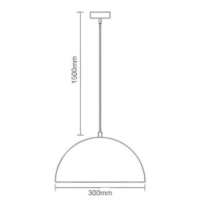 Żyrandol na lince 1xE27/60W/230V śr. 30 cm biały