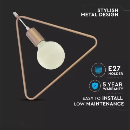 Żyrandol na lince 1xE27/60W/230V trójkątny
