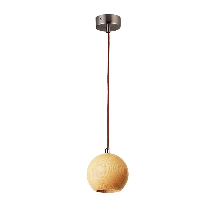 Żyrandol na lince 1xGU10/10W/230V popiół/solidne drewno brązowy
