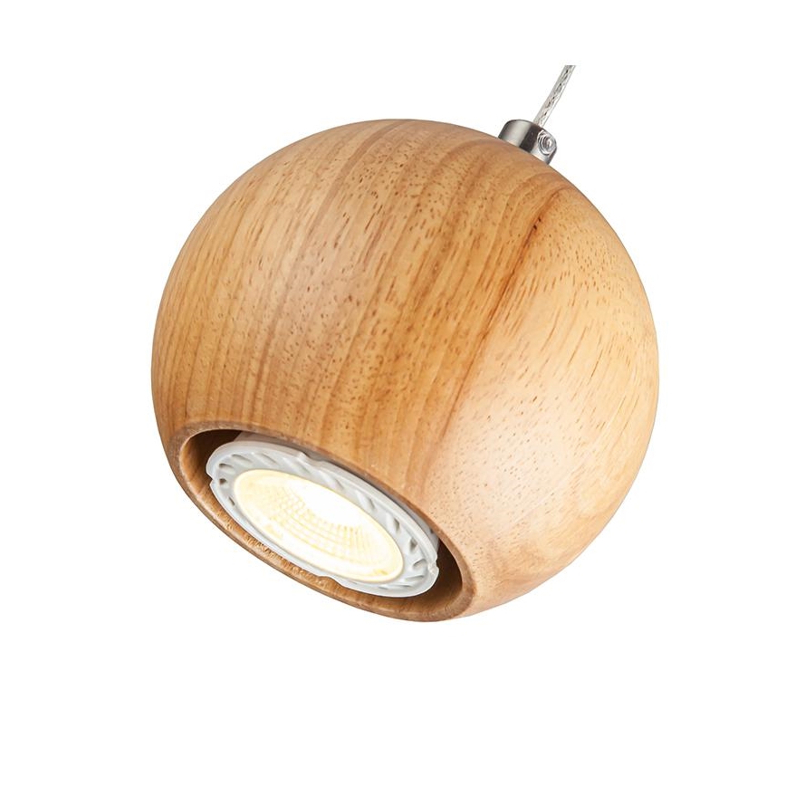 Żyrandol na lince 1xGU10/10W/230V popiół/solidne drewno brązowy