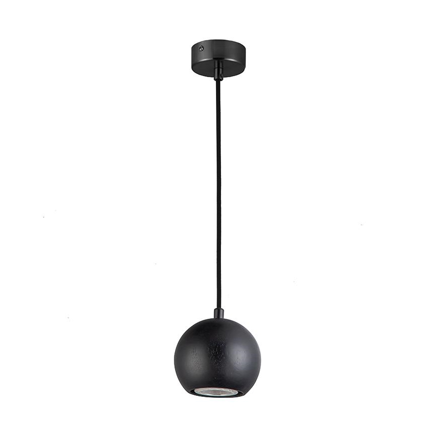Żyrandol na lince 1xGU10/10W/230V popiół/solidne drewno czarny