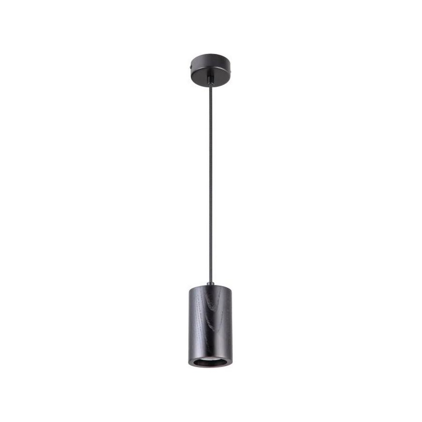 Żyrandol na lince 1xGU10/10W/230V popiół/solidne drewno czarny