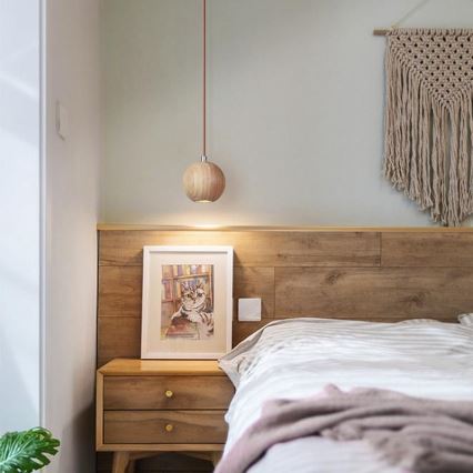 Żyrandol na lince 1xGU10/10W/230V śr. 11 cm lite drewno/jesion