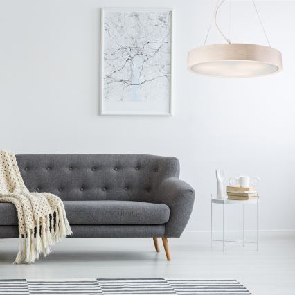 Żyrandol na lince 3xE27/60W/230V ø 47 cm sosna