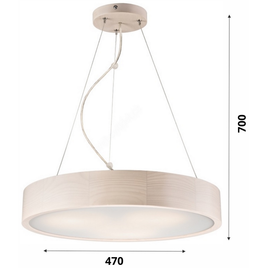 Żyrandol na lince 3xE27/60W/230V ø 47 cm sosna