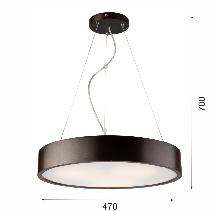 Żyrandol na lince 3xE27/60W/230V ø 47 cm sosna