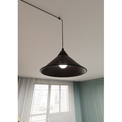 Żyrandol na lince ABRAMO 1xE27/15W/230V czarny