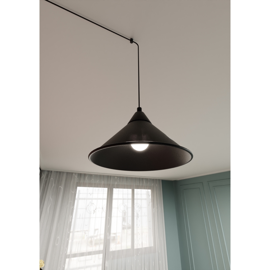 Żyrandol na lince ABRAMO 1xE27/15W/230V czarny