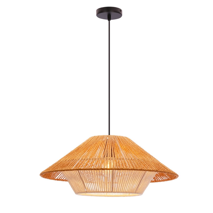Žyrandol na lince AFRICA 1xE27/40W/230V śr. 50 cm brązowy/kremowy