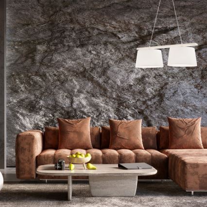 Żyrandol na lince AIDA 2xE27/60W/230V Ø 35 cm dąb/biały