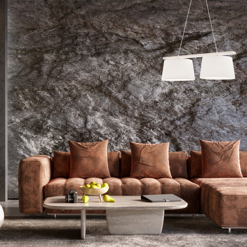 Żyrandol na lince AIDA 2xE27/60W/230V Ø 35 cm dąb/biały