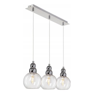 Żyrandol na lince AKSO 3xE14/40W/230V srebrny