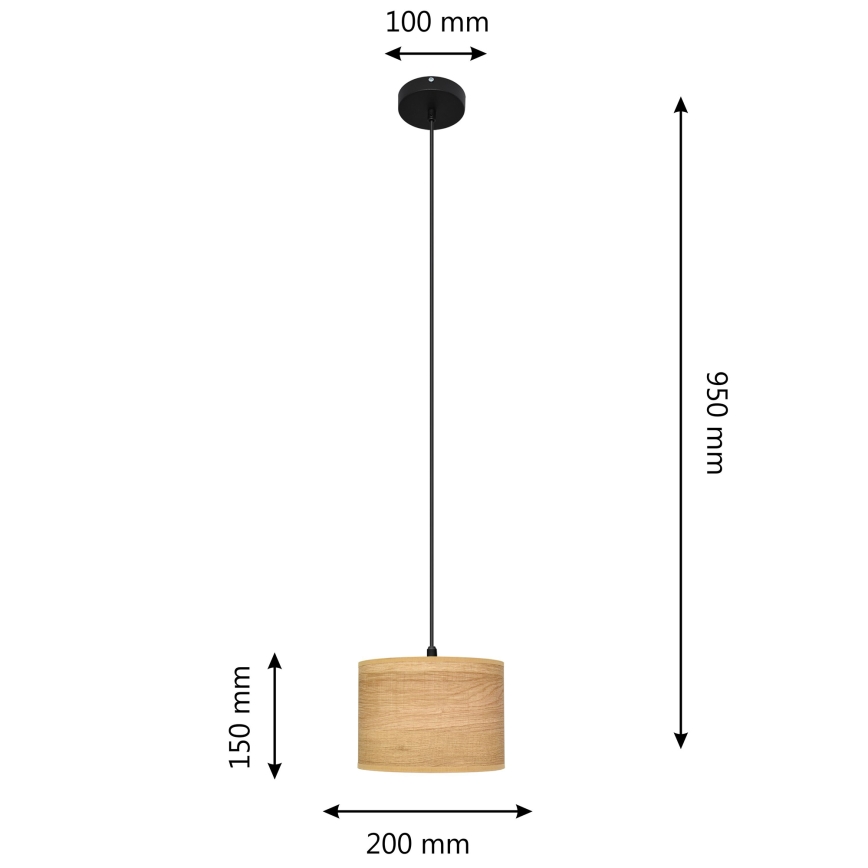 Żyrandol na lince ALBA 1xE27/15W/230V śr. 20 cm brązowe/czarne