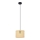 Żyrandol na lince ALBA 1xE27/15W/230V śr. 20 cm rattan/czarne