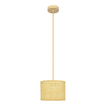 Żyrandol na lince ALBA 1xE27/15W/230V śr. 20 cm rattan
