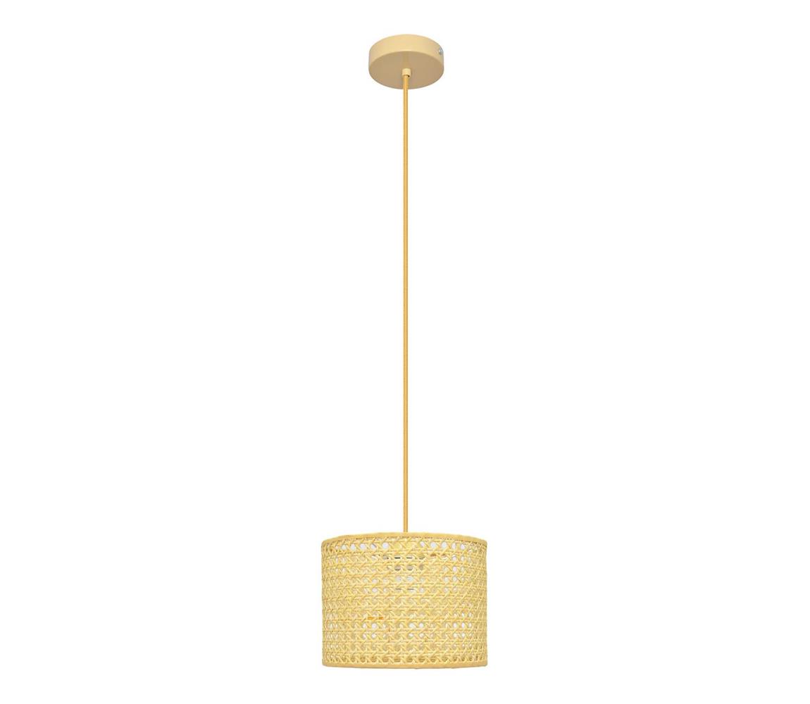 Żyrandol na lince ALBA 1xE27/15W/230V śr. 20 cm rattan