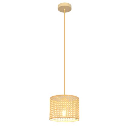 Żyrandol na lince ALBA 1xE27/15W/230V śr. 20 cm rattan