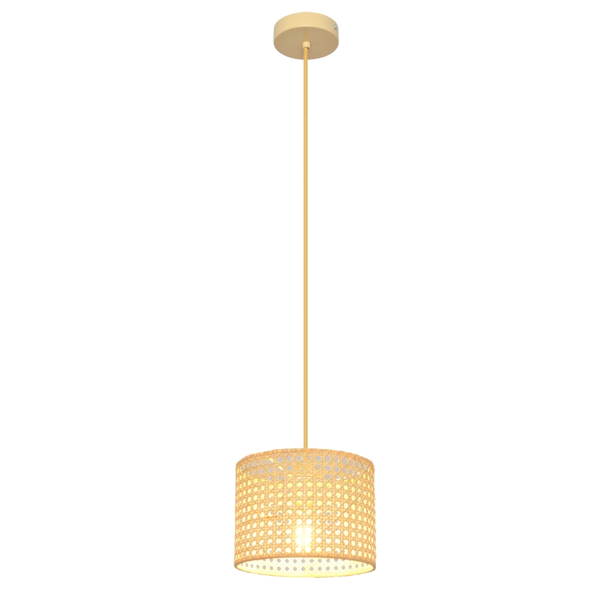 Żyrandol na lince ALBA 1xE27/15W/230V śr. 20 cm rattan