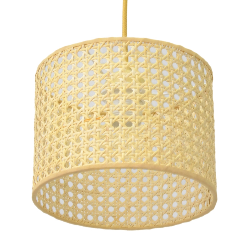 Żyrandol na lince ALBA 1xE27/15W/230V śr. 20 cm rattan