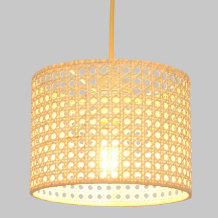 Żyrandol na lince ALBA 1xE27/15W/230V śr. 20 cm rattan