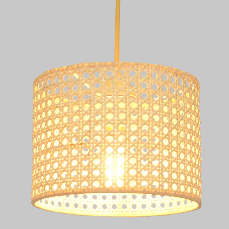 Żyrandol na lince ALBA 1xE27/15W/230V śr. 20 cm rattan