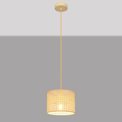 Żyrandol na lince ALBA 1xE27/15W/230V śr. 20 cm rattan