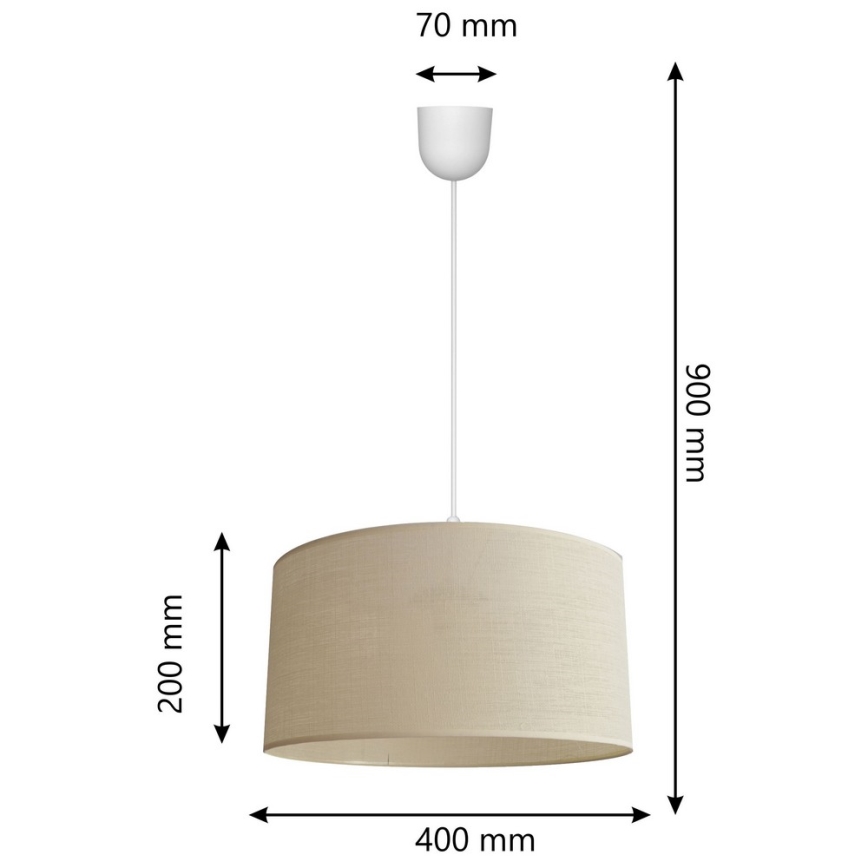 Żyrandol na lince ALBA 1xE27/15W/230V śr. 40 cm beżowy