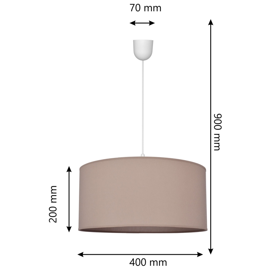 Żyrandol na lince ALBA 1xE27/15W/230V śr. 40 cm beżowy