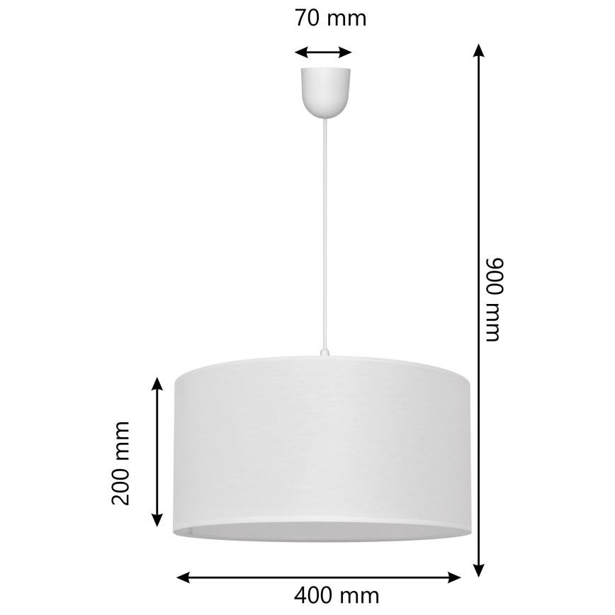Żyrandol na lince ALBA 1xE27/15W/230V sr. 40 cm biały