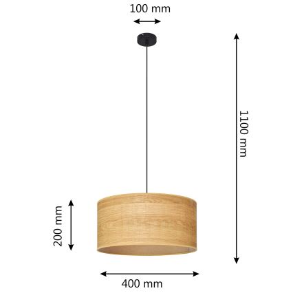 Żyrandol na lince ALBA 1xE27/15W/230V śr. 40 cm brązowe/czarne
