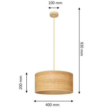 Żyrandol na lince ALBA 1xE27/15W/230V śr. 40 cm brązowy