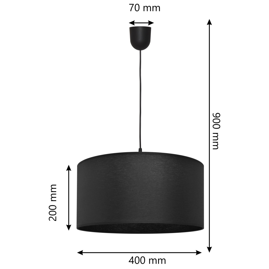 Żyrandol na lince ALBA 1xE27/15W/230V śr. 40 cm czarny