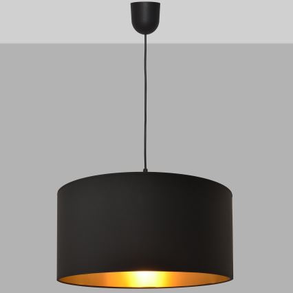 Żyrandol na lince ALBA 1xE27/15W/230V śr. 40 cm czarny/złoty