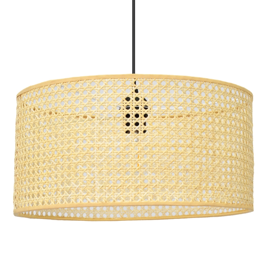 Żyrandol na lince ALBA 1xE27/15W/230V śr. 40 cm rattan/czarne