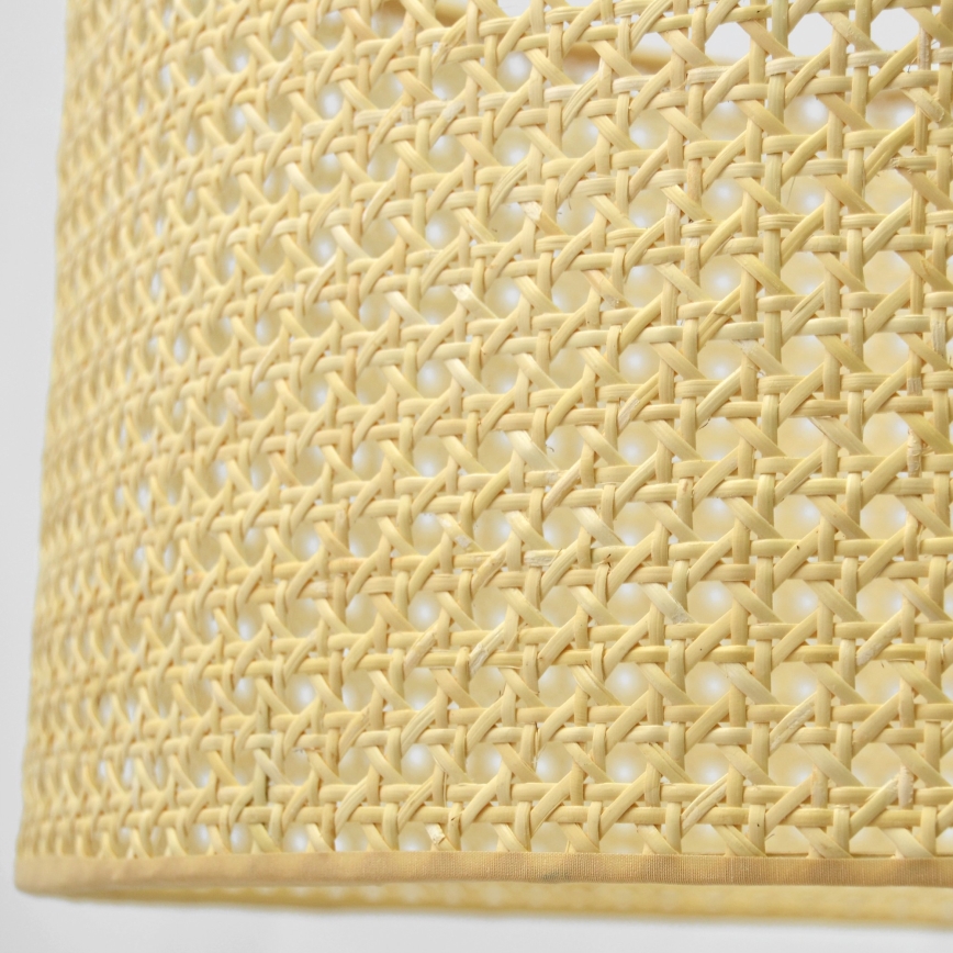 Żyrandol na lince ALBA 1xE27/15W/230V śr. 40 cm rattan/czarne