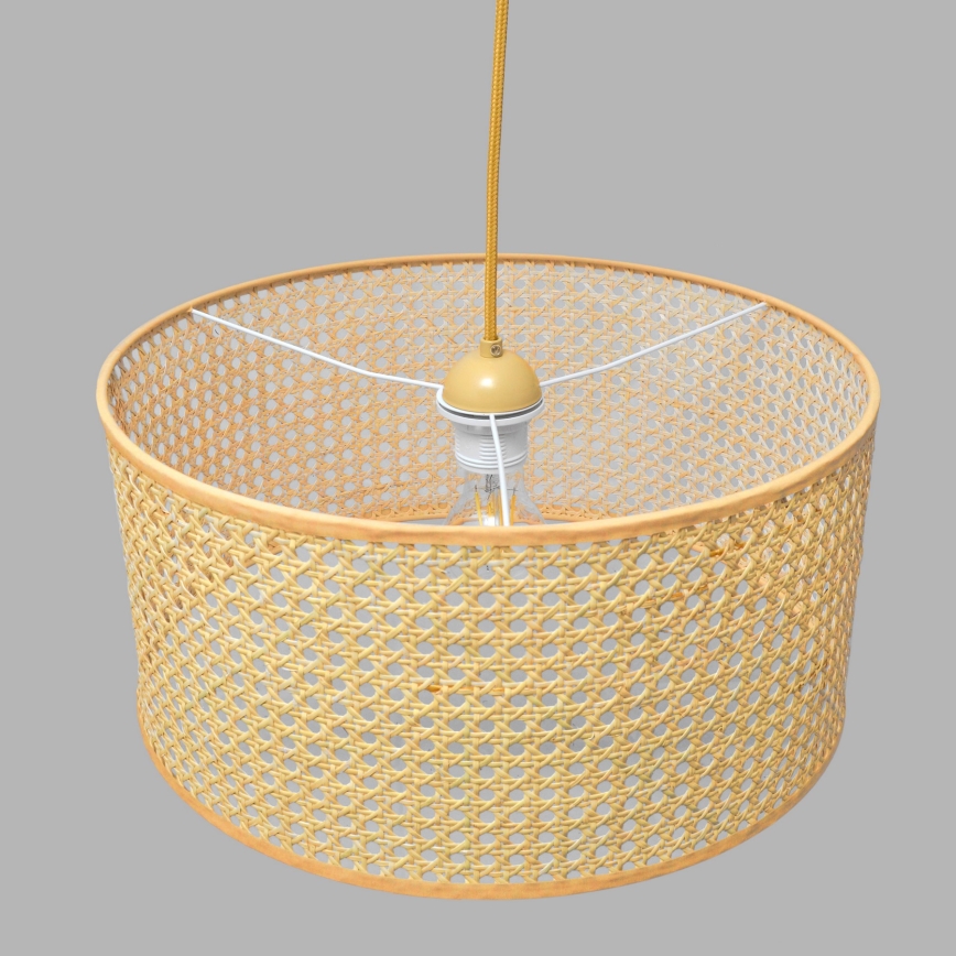 Żyrandol na lince ALBA 1xE27/15W/230V śr. 40 cm rattan