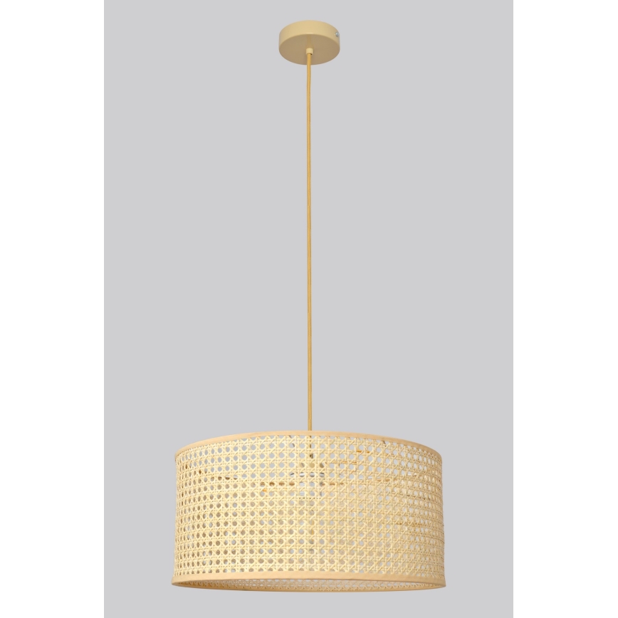 Żyrandol na lince ALBA 1xE27/15W/230V śr. 40 cm rattan