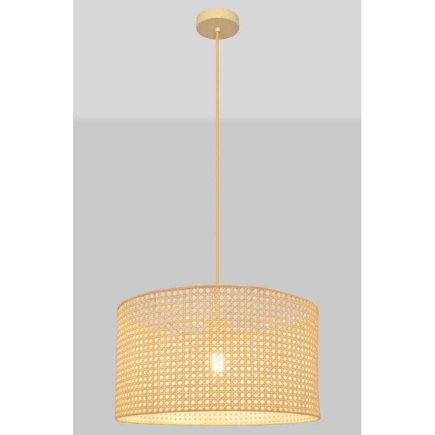 Żyrandol na lince ALBA 1xE27/15W/230V śr. 45 cm rattan
