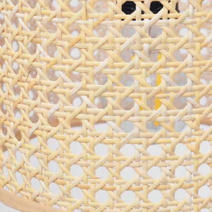 Żyrandol na lince ALBA 2xE27/15W/230V rattan/czarne